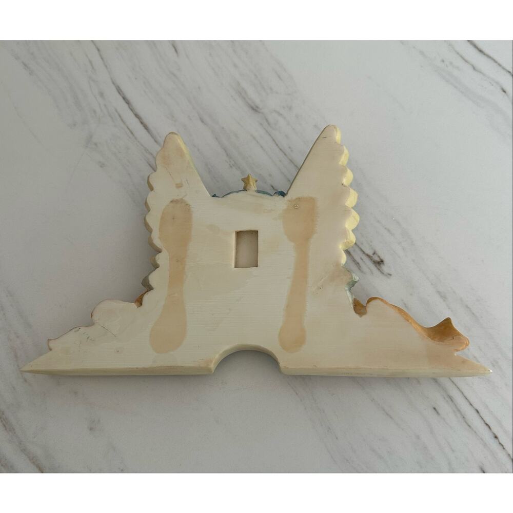VTG 1998 Penni Jo UDC Angel Wall Plaque 11" Wall Art Stars Wings Fantasy Decor - Picture 8 of 10
